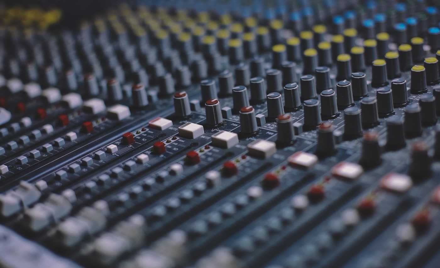 Mixing desk at Red Barn Recording Studios
