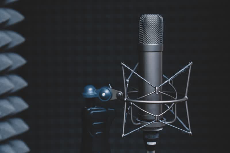 Studio microphone at Red Barn Recording Studios